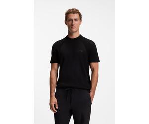 Kurzarmpullover BOSS GREEN "KN_Momentum-Lite TS", Herren, Gr. 3XL, schwarz (schwarz001), Strick, Obermaterial: 60% Baumwolle, 40% Polyester, unifarben, regular fit normal, Rundhals, Bündchen, Pullover