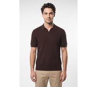 Kurzarmpullover BOSS "H-Natalo", Herren, Gr. M, braun (schwarz braun207), Strick, Obermaterial: 100% Baumwolle, unifarben, regular fit normal, Rippbündchen, Pullover, mit Polokragen, regular fit (5376