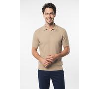 Kurzarmpullover BOSS "H-Natalo", Herren, Gr. XL, beige (open beige286), Strick, Obermaterial: 100% Baumwolle, unifarben, regular fit normal, Rippbündchen, Pullover, mit Polokragen, regular fit (640433