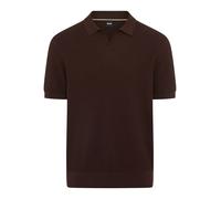 Kurzarmpullover BOSS "H-Natalo", Herren, Gr. XL, schwarz braun207, Strick, Obermaterial: 100% Baumwolle, unifarben, regular fit normal, Rippbündchen, Pullover, mit Polokragen, regular fit (53767341-XL