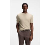 BOSS Black T-Shirt Herren Slim Fit Kurzarm beige, L