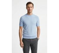 Kurzarmpullover BOSS "Nilton", Herren, Gr. M, light, pastel blau450, Strick, Obermaterial: 100% Baumwolle, gestreift, regular fit normal, Rundhals, Rippstrickbündchen, Pullover, Premium Menswear Busin