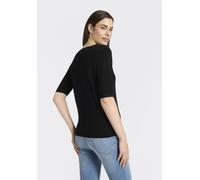 Kurzarmpullover BOSS ORANGE "Fiaffu Premium Damenmode", Damen, Gr. M, schwarz 001, Feinstrick, Obermaterial: 60% Viskose, 35% Polyacryl, 5% Kaschmir, unifarben, regular fit normal, Rundhals, Rippstric