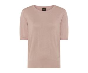 Kurzarmpullover BOSS ORANGE "Fiaffu Premium Damenmode", Damen, Gr. S, open pink 698, Feinstrick, Obermaterial: 60% Viskose, 35% Polyacryl, 5% Kaschmir, unifarben, regular fit normal, Rundhals, Rippstr