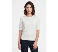Kurzarmpullover BOSS ORANGE "Fiaffu Premium Damenmode", Damen, Gr. XS, weiß (open weiß 118), Feinstrick, Obermaterial: 60% Viskose, 35% Polyacryl, 5% Kaschmir, unifarben, regular fit normal, Rundhals,