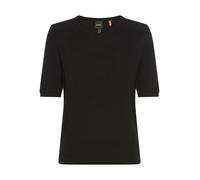 Kurzarmpullover BOSS ORANGE "Fiaffusa Premium Damenmode", Damen, Gr. S, schwarz 001, Feinstrick, Obermaterial: 60% Viskose, 35% Polyacryl, 5% Kaschmir, unifarben, Rundhals, Rippbündchen, Pullover, mit