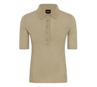 Kurzarmpullover BOSS ORANGE "Fugano Premium Damenmode", Damen, Gr. M, open grün 366, Strick, Obermaterial: 56% Schurwolle, 44% Polyamid, unifarben, slim fit hüftbedeckend, Rundhals, gerader Abschluss,