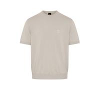 Kurzarmpullover BOSS ORANGE "Kanacho", Damen, Gr. M, open grau070, Strick, Obermaterial: 95% Baumwolle, 5% Kaschmir, unifarben, normal, Rundhals, Rippbündchen, Pullover, mit Kaschmir-Anteil, Rundhals 