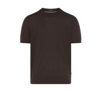 Kurzarmpullover BOSS "Umauro", Herren, Gr. XL, schwarz braun207, Strick, Obermaterial: 100% Schurwolle, unifarben, regular fit normal, Rundhals, Rippbündchen, Pullover, aus Merinowolle, regular fit (2