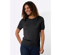 Kurzarmpullover CASUAL LOOKS "Kurzarm-Pullover", Damen, Gr. 40, schwarz, 100% Baumwolle, unifarben, Pullover (53584667-40) schwarz