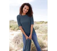Kurzarmpullover CASUAL LOOKS "Kurzarm-Pullover", Damen, Gr. 42, blau (bleu), 50% Baumwolle, 50% Polyacryl, unifarben, Pullover (64418225-42) bleu