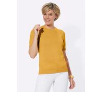 Kurzarmpullover CASUAL LOOKS "Pullover", Damen, Gr. 44, gelb (maisgelb), 50% Baumwolle, 50% Polyacryl, unifarben, Pullover (24970132-44) maisgelb