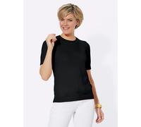 Kurzarmpullover CASUAL LOOKS "Pullover", Damen, Gr. 44, schwarz, 50% Baumwolle, 50% Polyacryl, unifarben, Pullover (71840307-44) schwarz