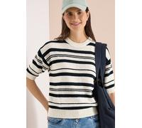 Kurzarmpullover CECIL, Damen, Gr. XL (44), palm breeze grün, Web, 75% Baumwolle, 25% Polyester, gestreift, comfort fit normal, Rundhals, Rippbündchen, Pullover, im Streifendesign (29090901-XL) palm br