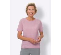 Kurzarmpullover CLASSIC BASICS "Kurzarm-Pullover", Damen, Gr. 38, rosa (rosé), 100% Polyacryl, unifarben, Pullover (49790961-38) rosé