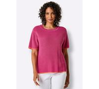 Kurzarmpullover CREATION L PREMIUM "Lyocell-Baumwoll-Pullover", Damen, Gr. 48, fuchsia, 70% Lyocell, 30% Baumwolle, unifarben, Pullover (90434105-48) fuchsia