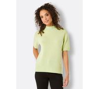 Kurzarmpullover CREATION L PREMIUM "Merino-Kaschmir-Pullover", Damen, Gr. 48, grün (pistazie, meliert), 80% Schurwolle, 20% Kaschmir, unifarben, Pullover (34104609-48) pistazie, meliert