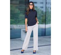 Kurzarmpullover CREATION L "Pullover", Damen, Gr. 42, blau (marine), 50% Baumwolle, 50% Polyacryl, unifarben, Pullover (60491460-42) marine