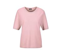 Kurzarmpullover GOLDNER "Halbarmpullover mit Rundhals aus Kaschmir", Damen, Gr. 48, rosa (puder), Obermaterial: 100% Kaschmir WS., Rippe, Pullover, Aufwendig in Form gestrickt (65469260-48) puder