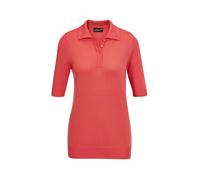 Kurzarmpullover GOLDNER "Hemdkragenpullover mit Knopfleiste", Damen, Gr. 48, rot (koralle), Obermaterial: 50% Baumwolle CO. 50% Polyacryl PAN., normal, Sonstiges, Pullover, Ohne (62724822-48) koralle