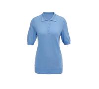 Kurzarmpullover GOLDNER "Kurzarm Strickpullover mit adrettem Kragen", Damen, Gr. 44, blau (jeansblau), Obermaterial: 50% Baumwolle CO. 50% Polyacryl PAN., Pullover (51728218-44) jeansblau