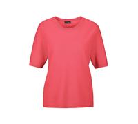 Kurzarmpullover GOLDNER "Kurzgröße Kaschmir-Halbarmpullover mit Rundhals", Damen, Gr. 25, orange (koralle), Obermaterial: 100% Kaschmir WS., Rippe, Pullover, Aufwendig in Form gestrickt (73912323-25) 