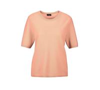 Kurzarmpullover GOLDNER "Kurzgröße Kaschmir-Halbarmpullover mit Rundhals", Damen, Gr. 25, orange (pfirsich), Obermaterial: 100% Kaschmir WS., Rippe, Pullover, Aufwendig in Form gestrickt (22335509-25)