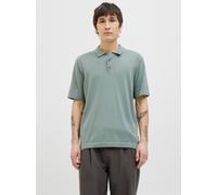 Kurzarmpullover JACK & JONES "JJEEMIL KNIT RELAXED POLO SS SN", Herren, Gr. S, grün (iceberg grün), Strick, Obermaterial: 60% Baumwolle, 20% Nylon, 20% Viskose, unifarben, regular fit taillenbedeckt, 