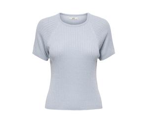 Kurzarmpullover JDY "JDYBODILLA S/S GLITTER PULLOVER KNT NOOS", Damen, Gr. L, cashmere blau detail:with silber lurex, Strick, Obermaterial: 74% Viskose, 26% metallisierte Fasern, Glitzermuster, unifar