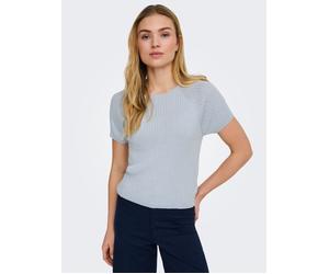 Kurzarmpullover JDY "JDYBODILLA S/S GLITTER PULLOVER KNT NOOS", Damen, Gr. XS, blau (cashmere blau detail:with silber lurex), Strick, Obermaterial: 74% Viskose, 26% metallisierte Fasern, Glitzermuster