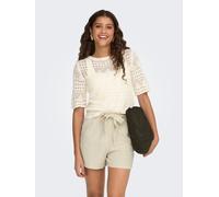 Kurzarmpullover JDY "JDYSUN LAY 2/4 PULLOVER KNT NOOS", Damen, Gr. L, eggnog, Strick, Obermaterial: 100% Polyacryl, unifarben, hüftlang, Rundhals, Pullover, Strukturstrick (26014461-L) eggnog