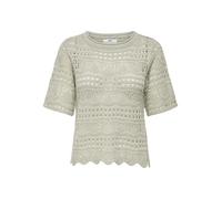 Kurzarmpullover JDY "JDYSUN LAY 2/4 PULLOVER KNT NOOS", Damen, Gr. M, desert sage, Strick, Obermaterial: 100% Polyacryl, unifarben, hüftlang, Rundhals, Pullover, Strukturstrick (88478541-M) desert sag