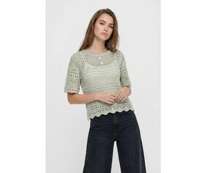 Kurzarmpullover JDY "JDYSUN LAY 2/4 PULLOVER KNT NOOS", Damen, Gr. XL, desert sage, Strick, Obermaterial: 100% Polyacryl, unifarben, hüftlang, Rundhals, Pullover, Strukturstrick (88478541-XL) desert s