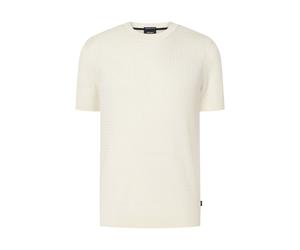 Kurzarmpullover JOOP "Elio", Herren, Gr. XL, natural, Strick, Obermaterial: 100% Baumwolle, unifarben, regular fit normal, Rundhals, eingesetzt gerader Abschluss, Pullover, Regular fit mit Rundhalsaus