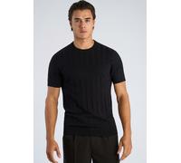 Kurzarmpullover LINDBERGH, Herren, Gr. XL, dusty schwarz, Strick, Obermaterial: 70% Viskose, 30% Polyamid, unifarben, gerade hüftbedeckend, Rundhals, Bündchen, Pullover, mit Struktur-Muster (34713911-