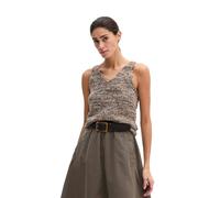 Kurzarmpullover MARC O'POLO "aus Bändchengarn", Damen, Gr. M, medium braun, Obermaterial: 84% Baumwolle, 16% Polyamid, unifarben, V-Ausschnitt, Pullover (21094044-M) medium braun