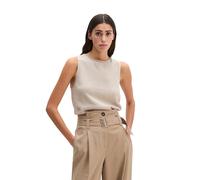 Kurzarmpullover MARC O'POLO "aus Organic Cotton-Leinen-Mix", Damen, Gr. XXL, grau silk, Obermaterial: 52% Baumwolle, 48% Leinen, unifarben, Rundhals, Pullover (57088604-XXL) grau silk