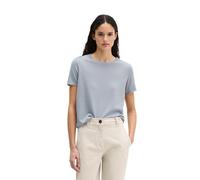 Kurzarmpullover MARC O'POLO "aus weichem Merinowolle-Viskose-Mix", Damen, Gr. S, grau horizon, Obermaterial: 59% Schurwolle, 39% Viskose, 2% Polyamid, unifarben, Rundhals, Pullover (34619733-S) grau h