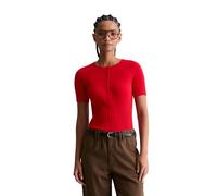 Kurzarmpullover MARC O'POLO DENIM "aus LENZING™ ECOVERO™", Damen, Gr. XL, carmine rot, Obermaterial: 72% Viskose, 28% Polyester, unifarben, Rundhals, Pullover (98280260-XL) carmine rot