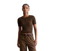 Kurzarmpullover MARC O'POLO DENIM "aus LENZING™ ECOVERO™", Damen, Gr. XL, hazelnut braun, Obermaterial: 72% Viskose, 28% Polyester, unifarben, Rundhals, Pullover (66979610-XL) hazelnut braun