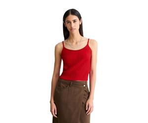 Kurzarmpullover MARC O'POLO DENIM "aus LENZING™ ECOVERO™", Damen, Gr. XL, rot (carmine rot), Obermaterial: 72% Viskose, 28% Polyester, unifarben, Rundhals, Pullover (62193128-XL) carmine rot