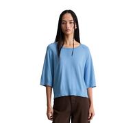 Strickpullover MARC O'POLO DENIM "aus weichem Organic-Cotton-Modal-Mix", Damen, Gr. M, blau (medium blau 4840), Obermaterial: 50% Modal, 50% Baumwolle, unifarben, Rundhals, Pullover Strickpullover (33
