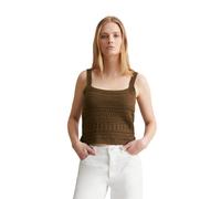 Kurzarmpullover MARC O'POLO DENIM "in Häkel-Optik", Damen, Gr. XL, melted chocolate, Obermaterial: 100% Baumwolle, unifarben, Pullover (82252921-XL) melted chocolate