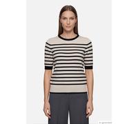Kurzarmshirt BETTY BARCLAY "Damen kurzarm", Damen, Gr. 36, schwarz-weiß (patch beige, schwarz), Strick, Obermaterial: 55% Viskose, 30% Polyester, 15% Polyamid, Basic, figurumspielend normal, Rundhals,
