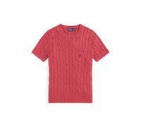 Kurzarmpullover mit Zopfmuster XS Red