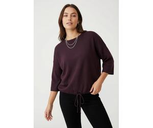 Kurzarmpullover ONLY "ONLSITERI SS LOOSE TIE O-NECK TOP CC KNT", Damen, Gr. M, lila (winetasting), Strick, Obermaterial: 43% Polyester, 40% Viskose, 17% Nylon, unifarben, loose fit hüftlang, Rundhals,