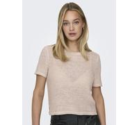 Kurzarmpullover ONLY "ONLSUNNY S/S PULLOVER NOOS KNT", Damen, Gr. S, grau (pumice stone), Strick, Obermaterial: 55% Polyacryl, 45% Nylon, unifarben, regular fit normal, Rundhals, Rippstrickbündchen, P