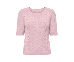 Kurzarmpullover ONLY "ONLSUNNY SS O-NECK KNT", Damen, Gr. S, pale lila, Strick, Obermaterial: 55% Polyacryl, 45% Nylon, unifarben, regular fit normal, Rundhals, Pullover, Kunstfaser, regular fit, Rund