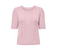Kurzarmpullover ONLY "ONLSUNNY SS O-NECK KNT", Damen, Gr. XS, pale lila, Strick, Obermaterial: 55% Polyacryl, 45% Nylon, unifarben, regular fit normal, Rundhals, Pullover, Kunstfaser, regular fit, Run