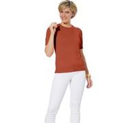 Kurzarmpullover CASUAL LOOKS "Pullover", Damen, Gr. 42, rot (rostrot), 50% Baumwolle, 50% Polyacryl, unifarben, Pullover (15600217-42) rostrot
